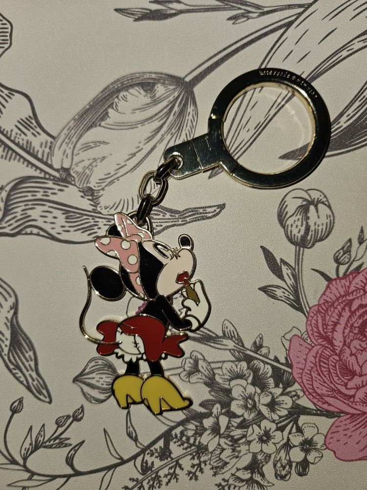 Kate Spade Minnie Mouse Bag Charm / Keychain with Pink and Yellow Accents