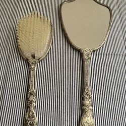 Antique Brush & Mirror Set 