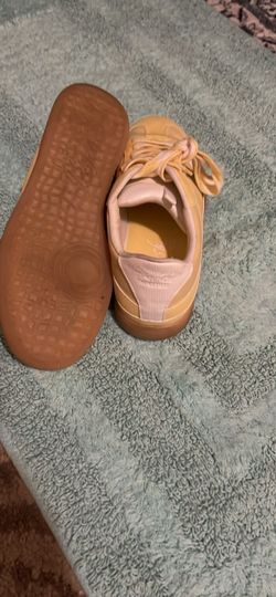 Tan Low-Top Sneakers with Gum Sole