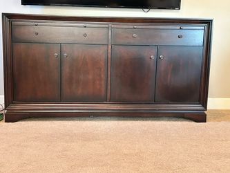 Dark Cherry Wood TV Stand / Media Console