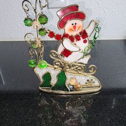 snowman tealight holder