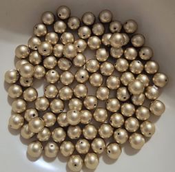 Gold Round Pearl Beads Lot