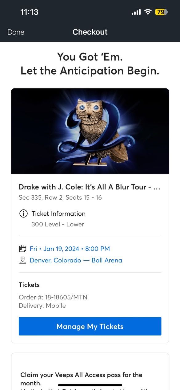 Drake Tickets (Denver Colorado-19th Of January)