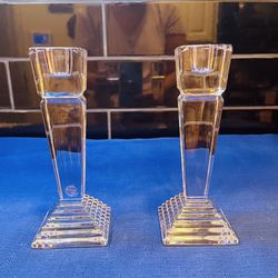 Vintage Lenox Ovations Monument Crystal Candlesticks  