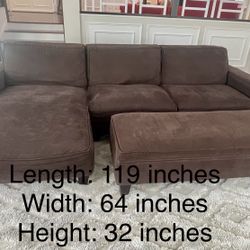  Left-Facing Sofa Chaise Sectional With Ottoman – $550 OBO