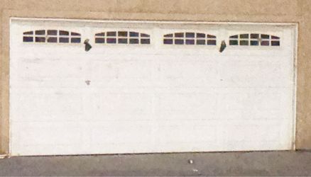 White Double Garage Door with Windows