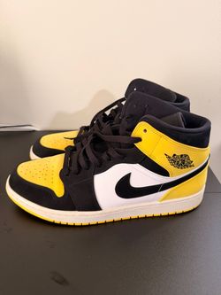 Air Jordan 1 Mid Yellow Toe Sneakers - US 13