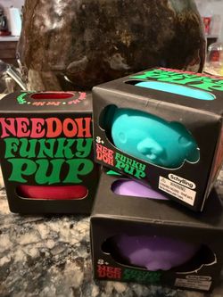 Schylling NeeDoh Funky Pup Squeezable Gel Stress Reliever x3
