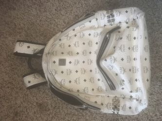 White MCM backpack