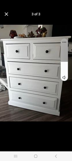 Solid wood white dresser spacious and well made