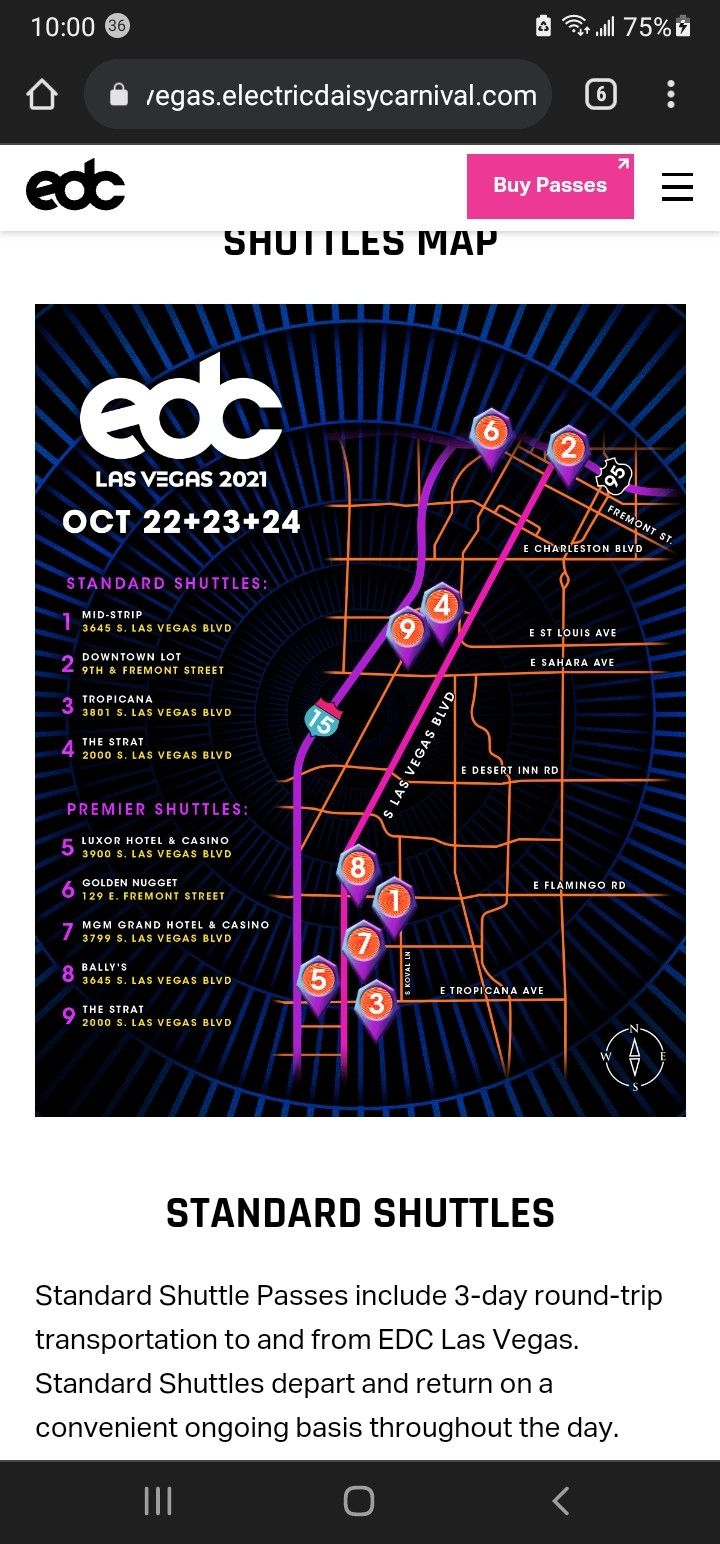 EDC shuttle, I am look for 4 passes total. Will buy one at a time. Message me.