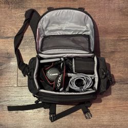 Cannon Camera Bundle with Carrying Case and Flash