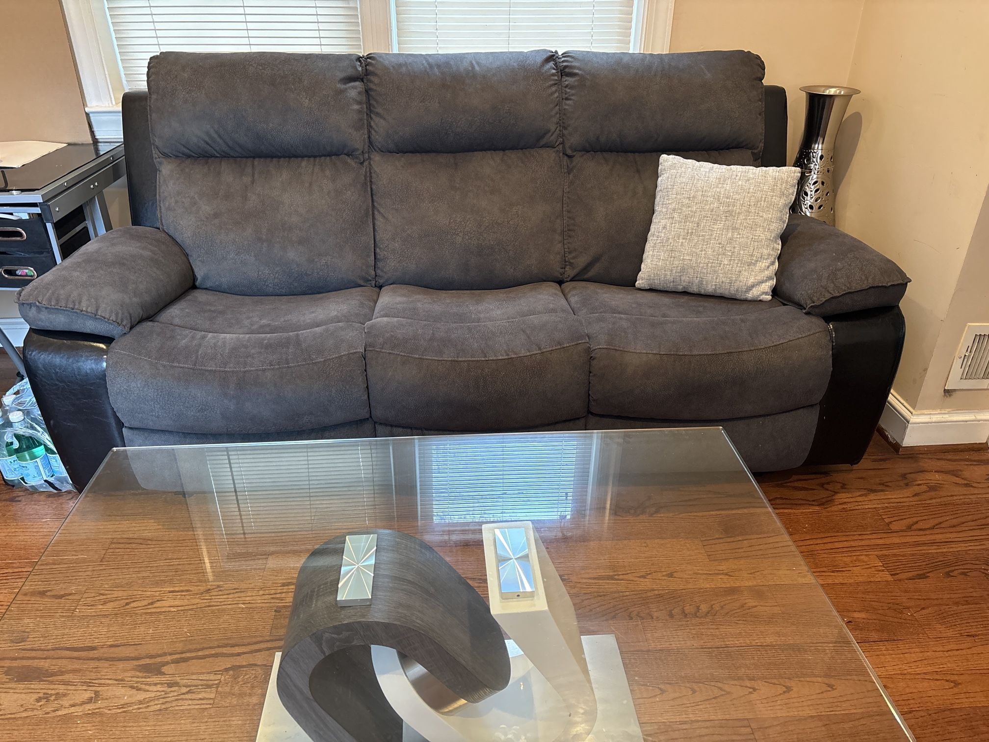 Barnsana Sofa & Allista Glass Top Dining Table