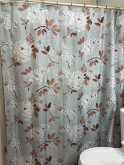 Bathroom shower curtain with hanger $5