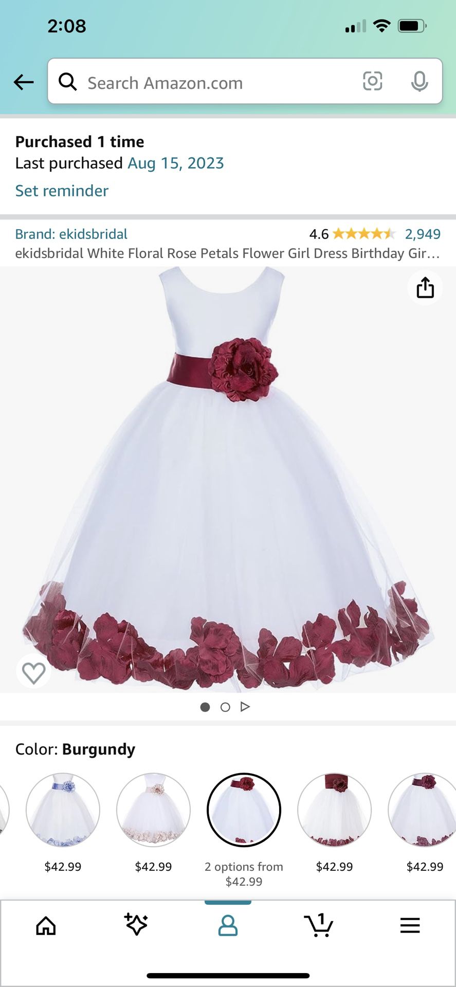 White Floral Rose Petal Dress For Girl 
