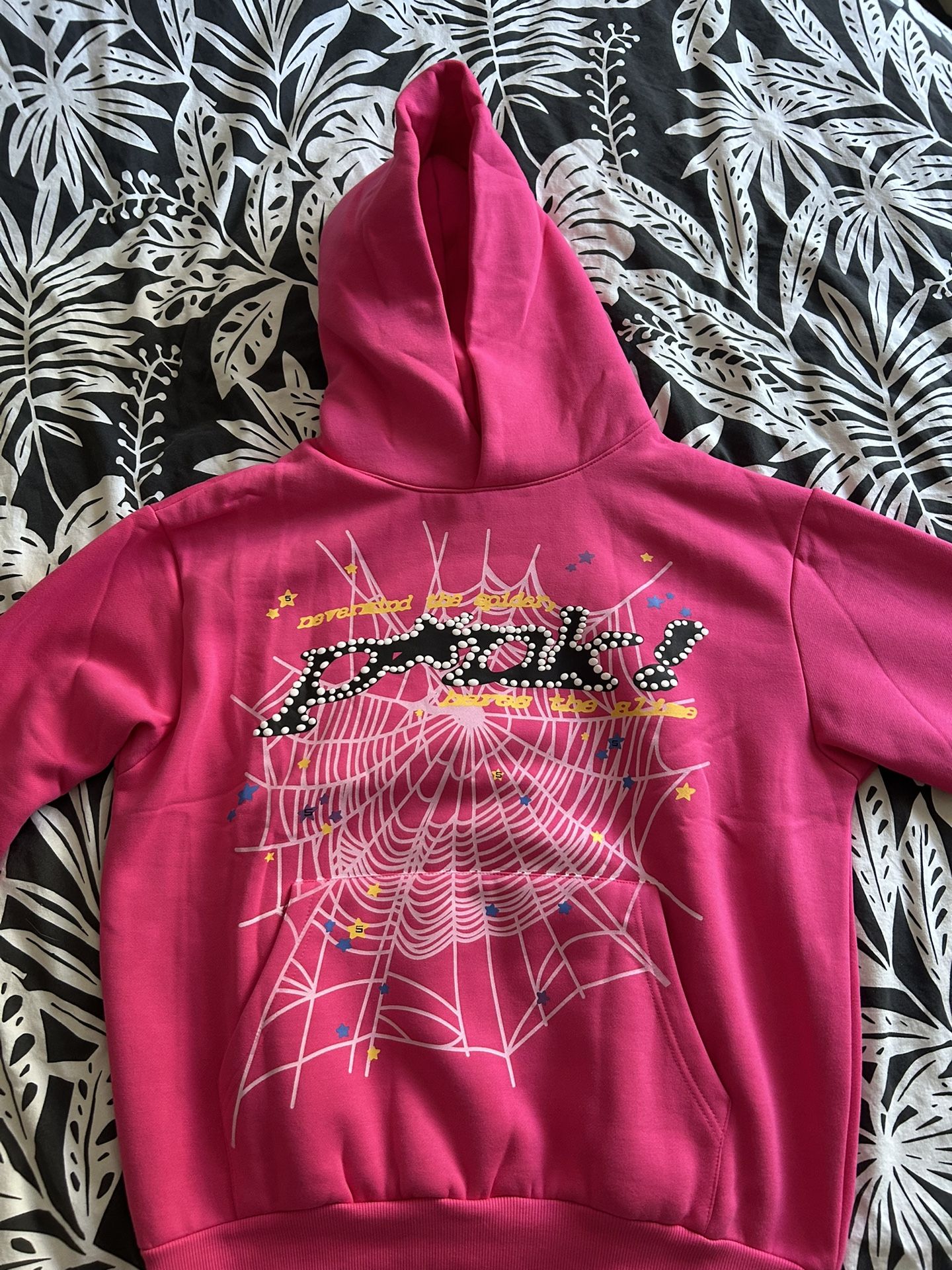 Pink Sp5der Hoodie Pink Medium