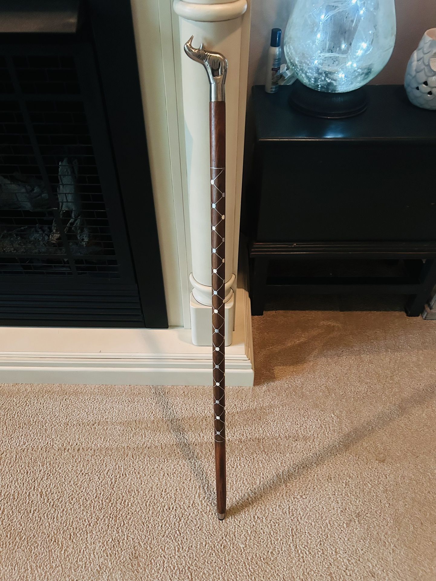 Rhinoceros Head Maple Wood, Walking Cane