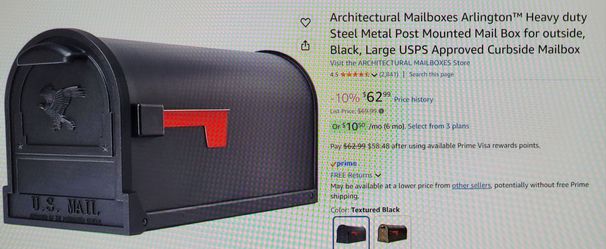 New! Heavy Duty large steel metal post mounted mailbox