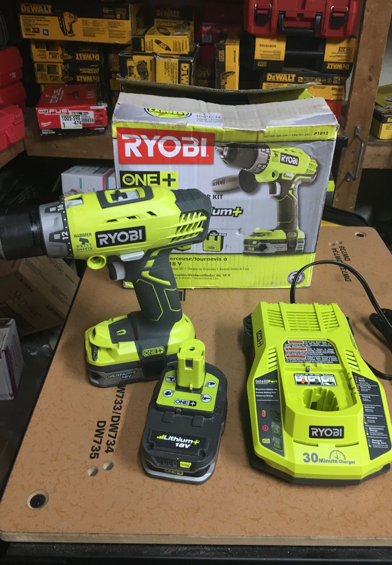 RYOBI 18-Volt ONE+ Lithium-Ion Cordless 1/2 in. Hammer Drill/Driver Kit with (2) 1.5 Ah Batteries, Charger, and Tool Bag