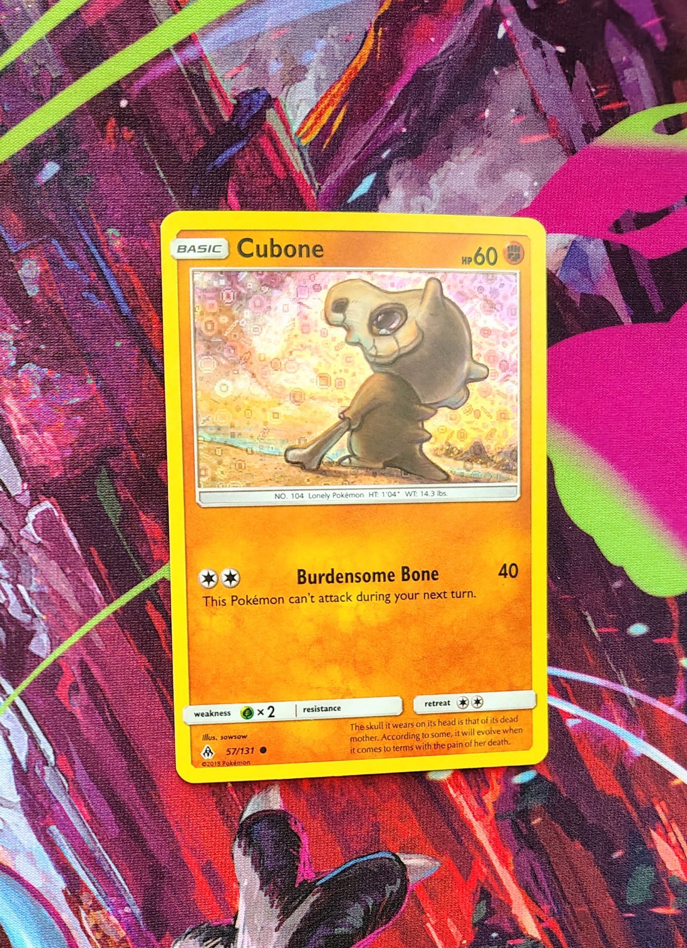 Cubone General Mills Stamp Sequin holo Pokemon card