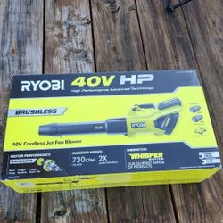 40V 'HP' 'Whisper'Jet Fan Blower, Batteries, Rapid Charger kit