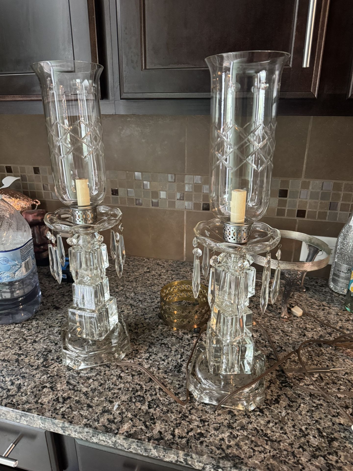 Boudoir Crystal Lamp Pair