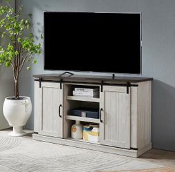 New barn door tv stand in box