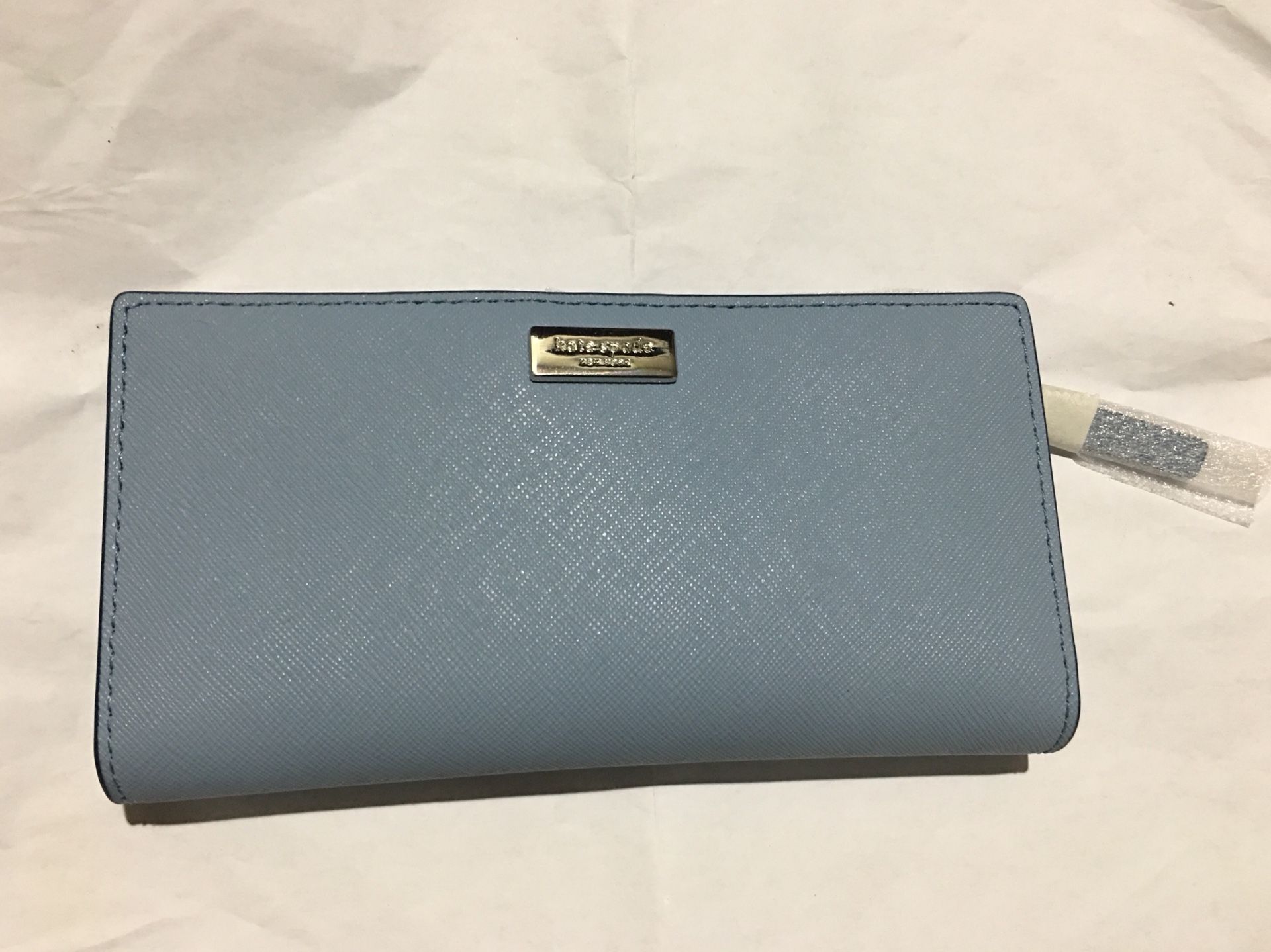 NWT Kate Spade Stacy Laurel Way Leather Wallet Clutch BLUE WLRU2673 $119