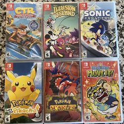 Pokemon Scarlet Pikachu Zelda Warioware Disney Illusion Island Crash Team Racing Nintendo Switch