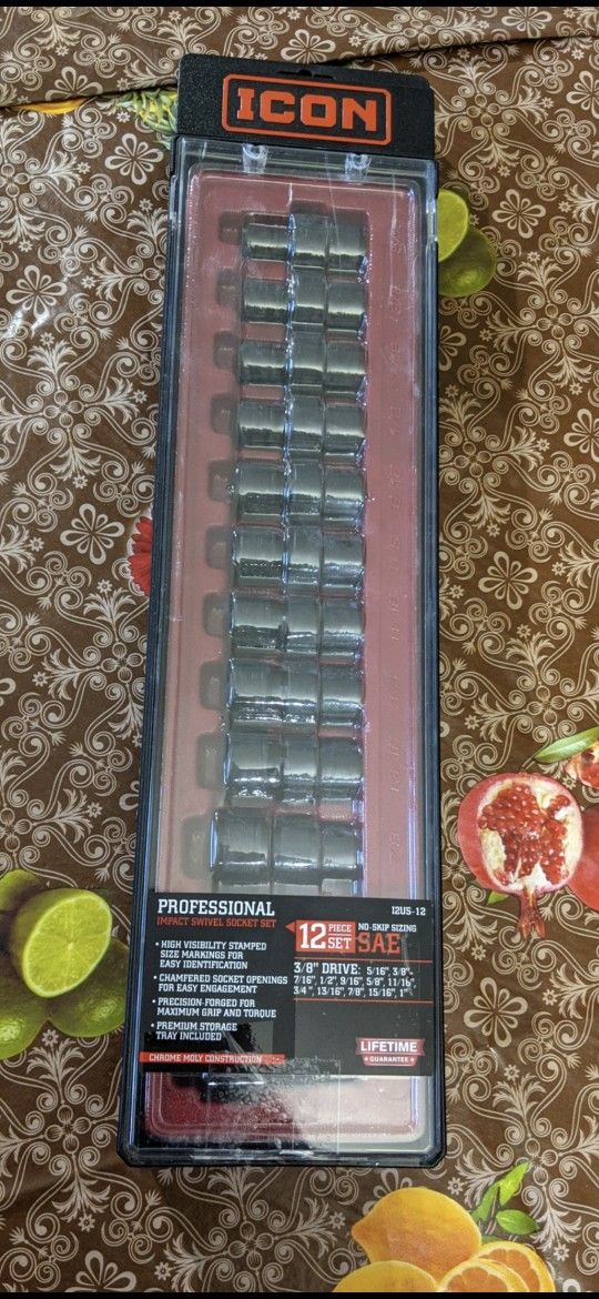 ICON 3/8 in. SAE Impact Swivel Socket Set, 12-Piece