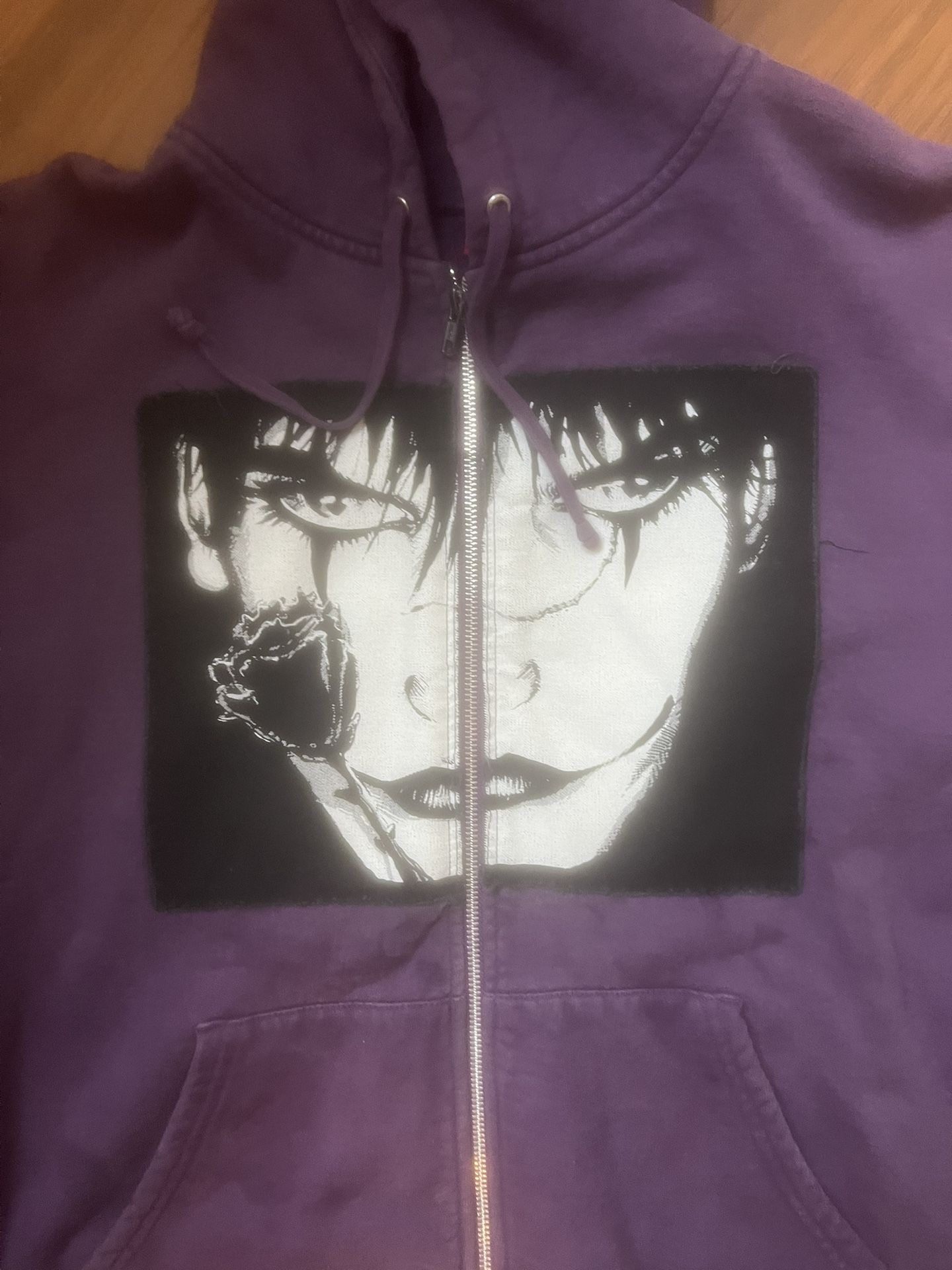 supreme “the crow” zip up hoodie