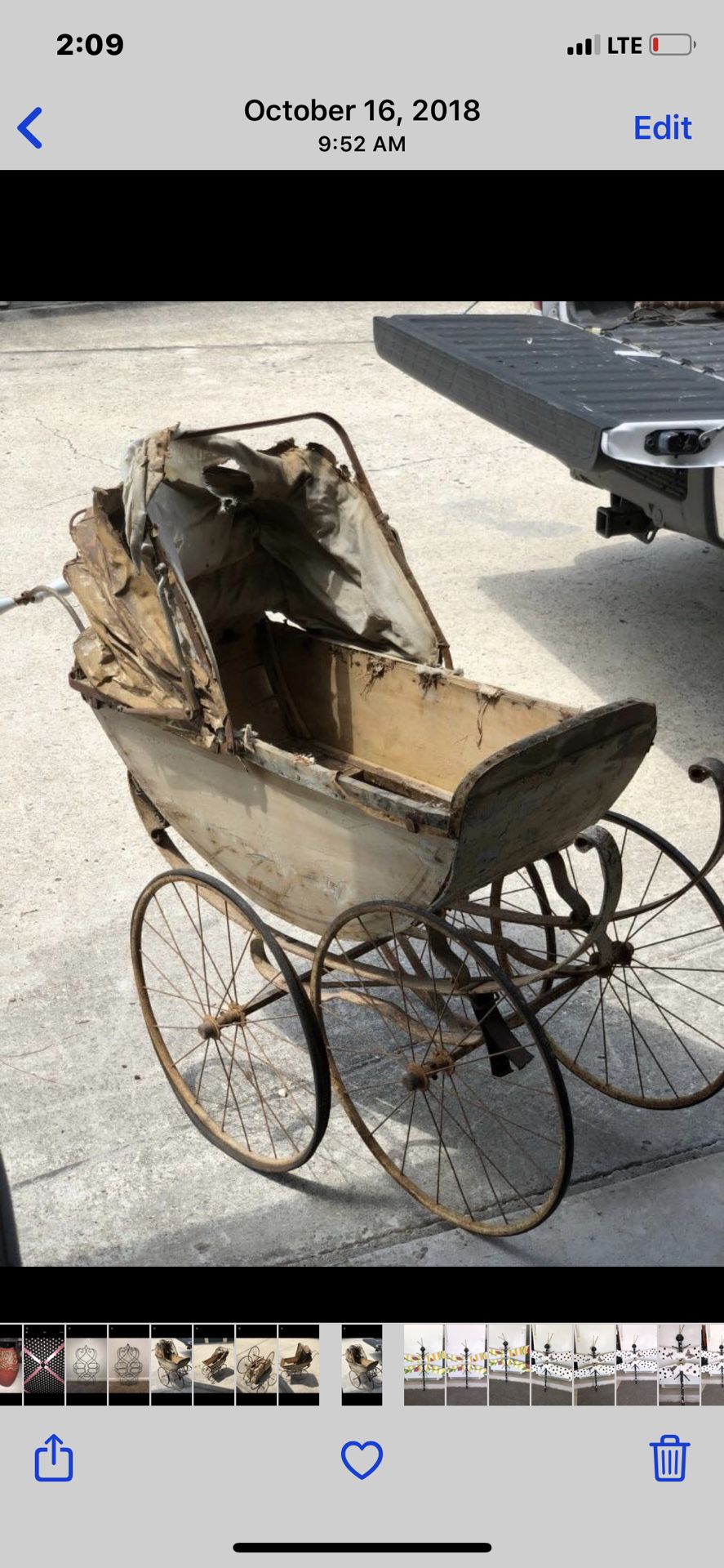 Antique baby stroller