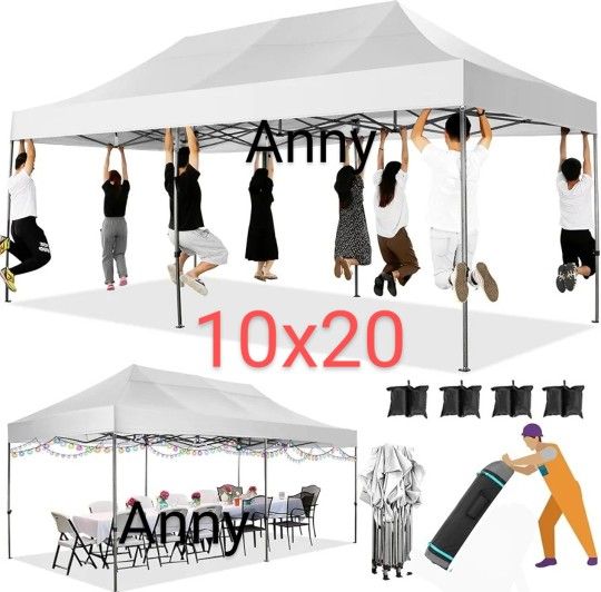 10x20 Pop up Canopy Tent Easy Up Outdoor Canopy Wedding Party Tents for Parties