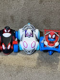 Spidey and His Amazing Friends Webbed Wheelies 3 Pull Back Cars Marvel Spiderman