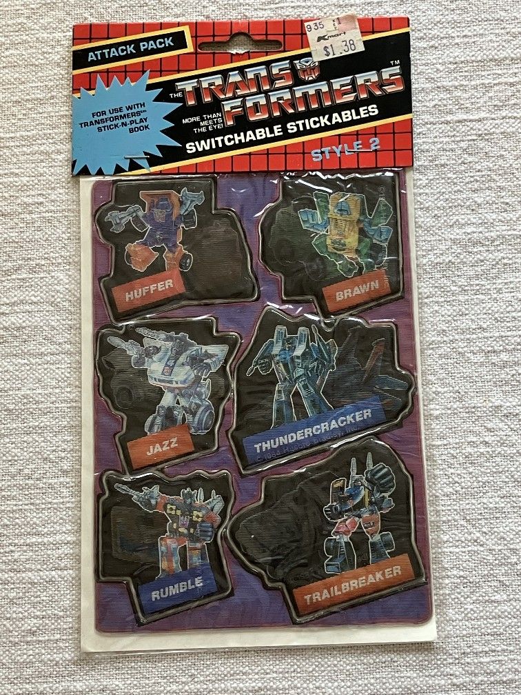 Transformers Fighter Pack 1984 Vintage Switchable Stickable Stickers Style 2