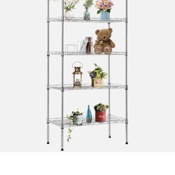 5 Tier 22L x 12W x 48H Pantry Shelves Adjustable Metal Shelves NSF Storage Rack Shelving Units for Kitchen Garage Small Places Commercial,Chrome