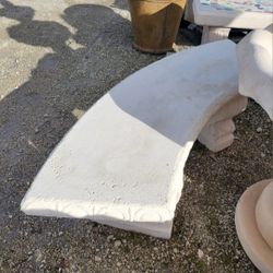 Concrete Plain Curved Benches / Cement Garden Patio Bench / Outdoor Patio Furniture