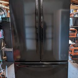 One (1) Black French Door Refrigerator Kenmore 