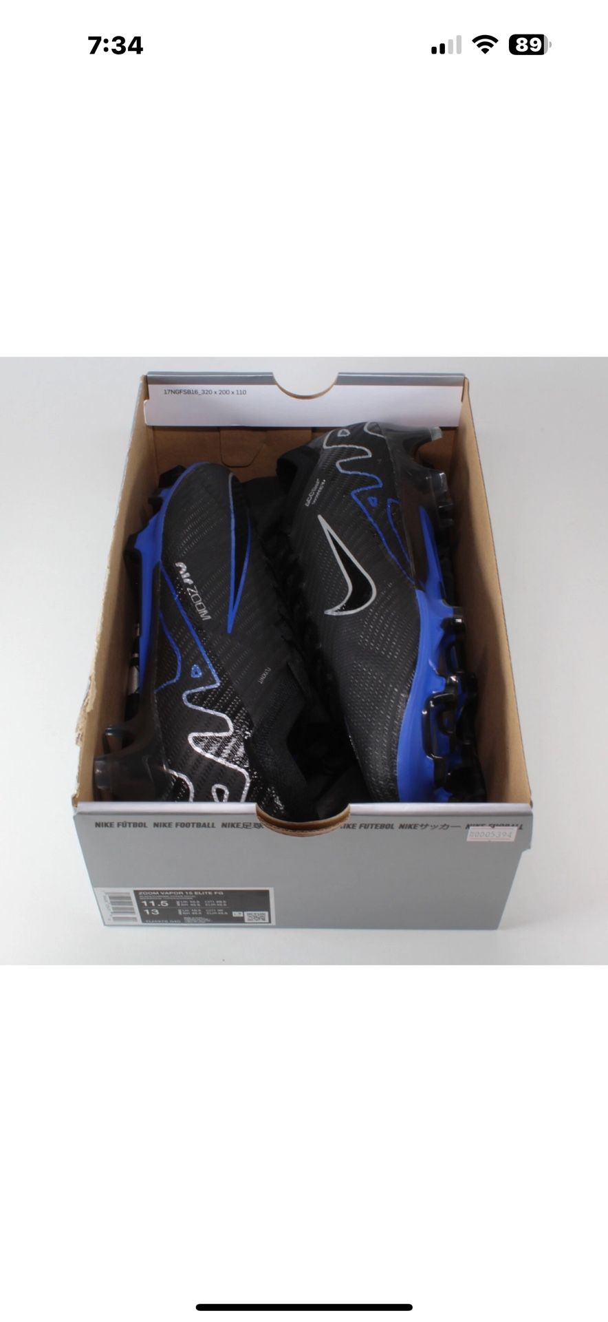Nike Men's Zoom Mercurial Vapor 15 Elite FG 'Shadow Pack' Black Sizes 9 to 11 🔥. Brand new with bag