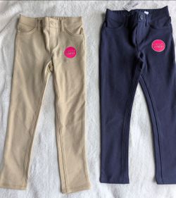 The Children's Place Girls Stretch Jeggings, Size 5T - Navy & Khaki (2 Pair) - New w/ Tags