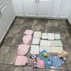 Baby Bedding and Lovey’s( Price in Description)