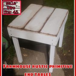 2 For 40 Farmhouse Rustic Primitive Accent Table End Tables 