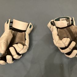 White Maverik Rome Lacrosse Gloves Large
