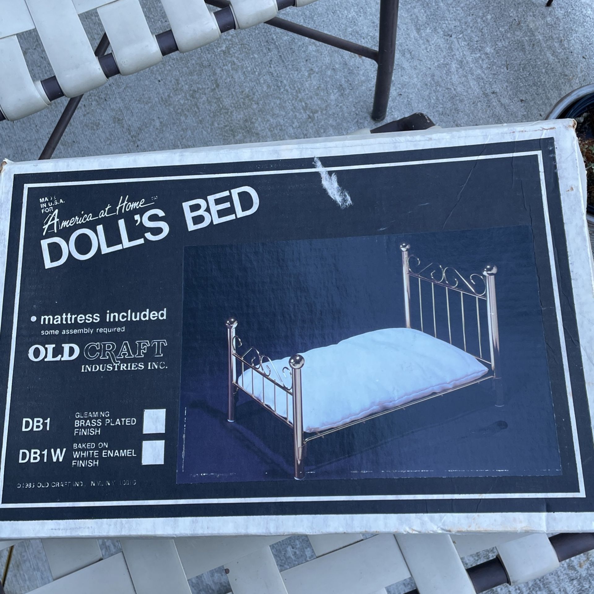 Brass Doll Bed (antique, mint in box)