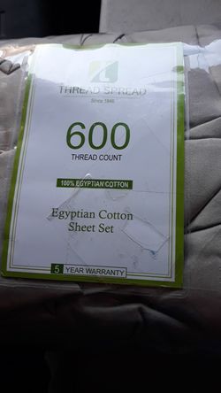 T.C. 600 TC. Cotton. 4 pc Sheet Set King size Tan in color