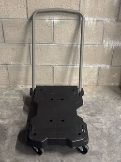 330 Ib Resin Platform Cart Hand Trolley with Foldable Handle Pack and roll