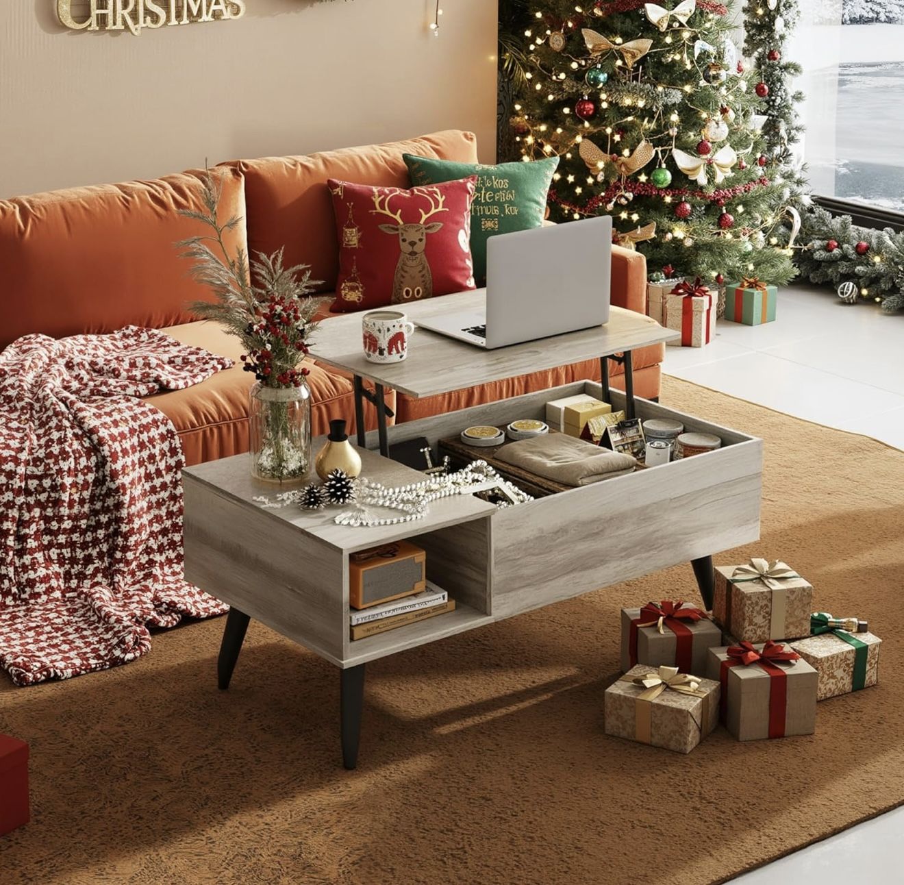 WLIVE Coffee Table for Living Room, Lift Top Coffee Table with Storage