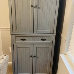Tall Gray Storage Cabinet 