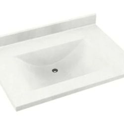 Contour 37-in Bisque Solid Surface Single Sink Bathroom Vanity Top