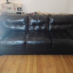 Brown Faux Leather Sofa! $100 OBO